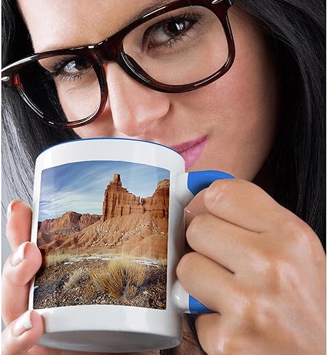 Miniatura 2 de 3dRose Chimney Rock Formation, Capitol Reef, Utah, Estados Unidos, taza, 11 onzas, azul