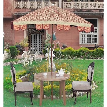 Lal Haveli Silk Fabric Outdoor Garden Umbrella Big Party Decoration Items 64 X 60 Inches Amazon In Home Kitchen