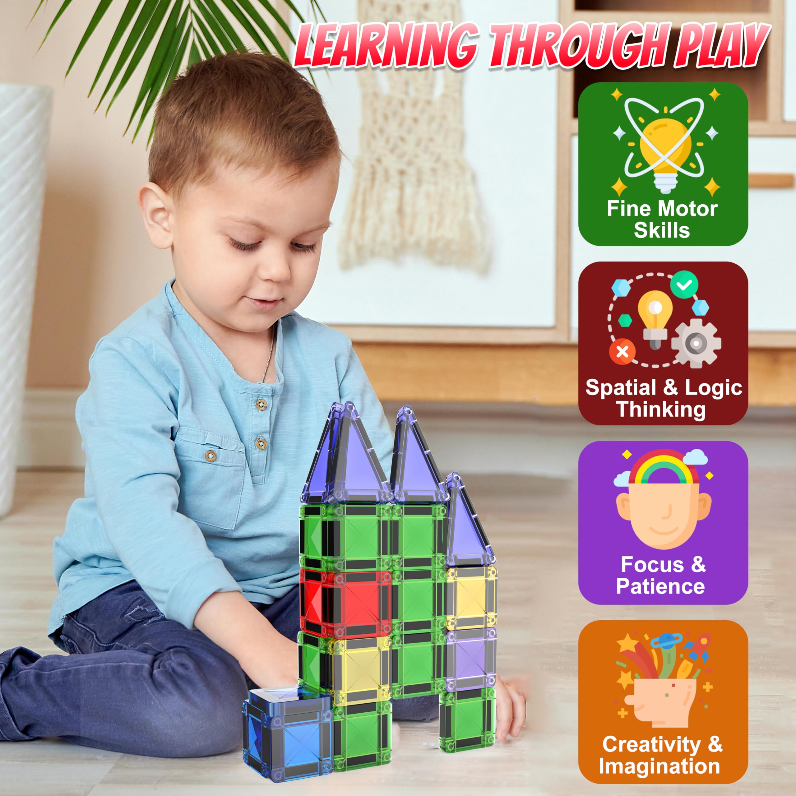 Micro Magnetic Tiles Building Blocks Toy - Image 4