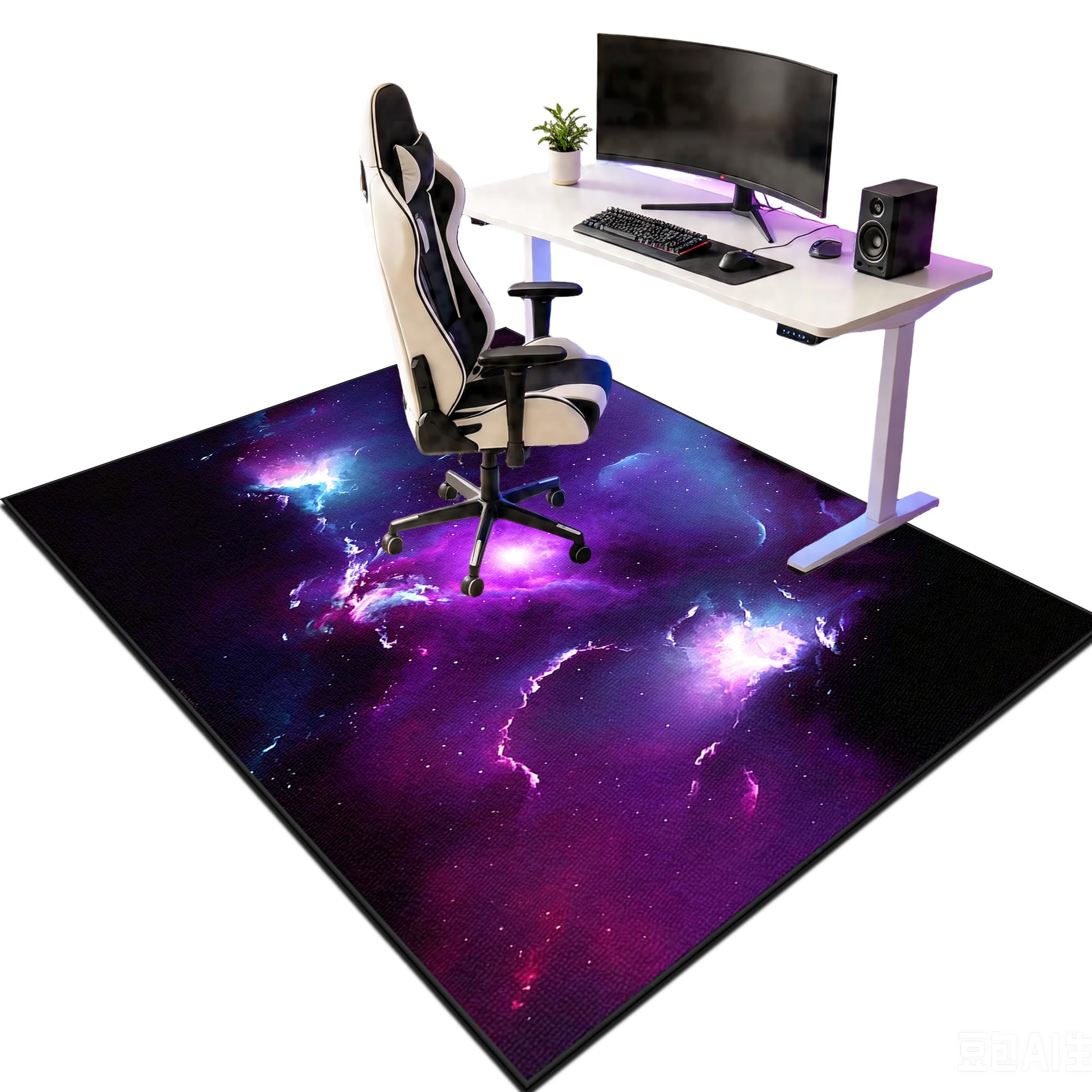 Tapis Chaise de Bureau Gaming Tapis de Protection de Sol pour sols durs Antidérapant Tapis de Sol Gamer Tapis Salon Chambre pour Chaise de Bureau stratifiée, Parquet Bureau 120 x 140 cm