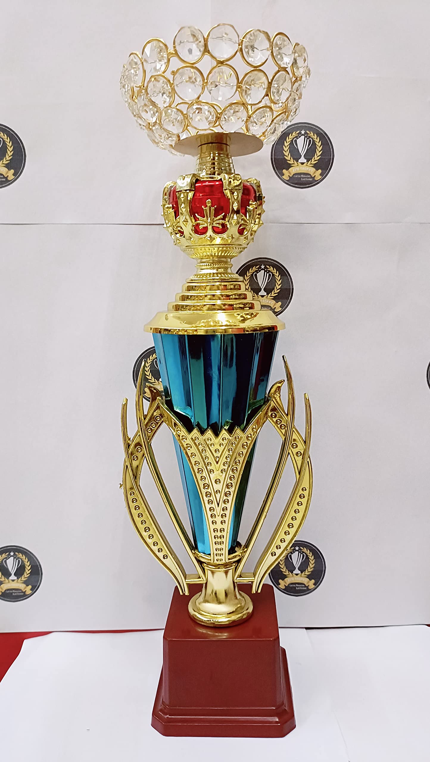 Trophy Golden Fiber Blue Cup Red Candy halfball Diamonds (B09YQGV8PJ) Amazon Price History, Amazon Price Tracker