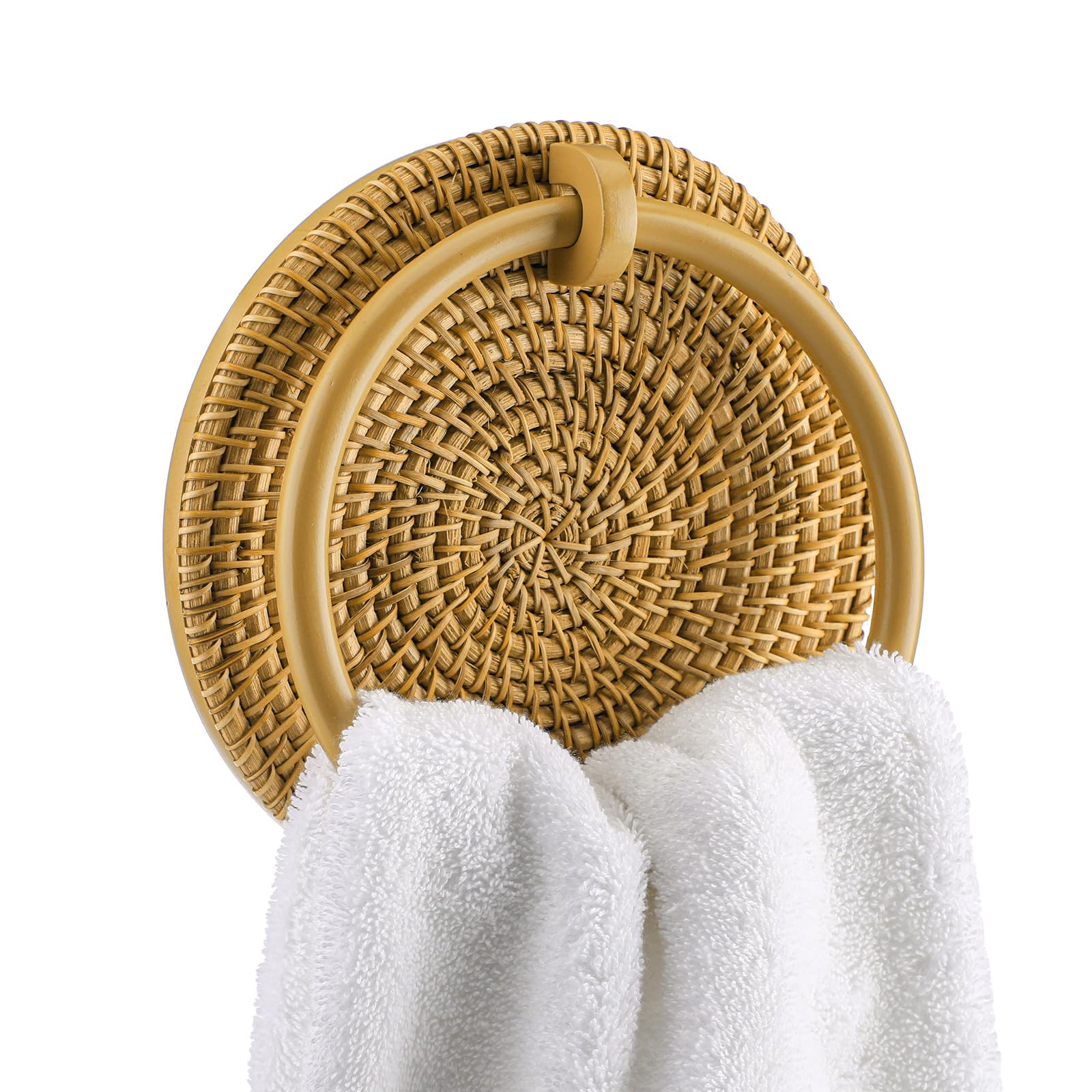 Mifoci Boho Rattan Woven Towel Ring Decor
