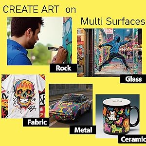 Acrylic Paint Markers, 10 Colors Poster Markers Jumbo 16mm Wide Tip Permanent Ink 36g, Thick Acrylic paint pens for Fabric, Poster, Glass, Rock Painting, Stone, Wood, Car, Ceramic