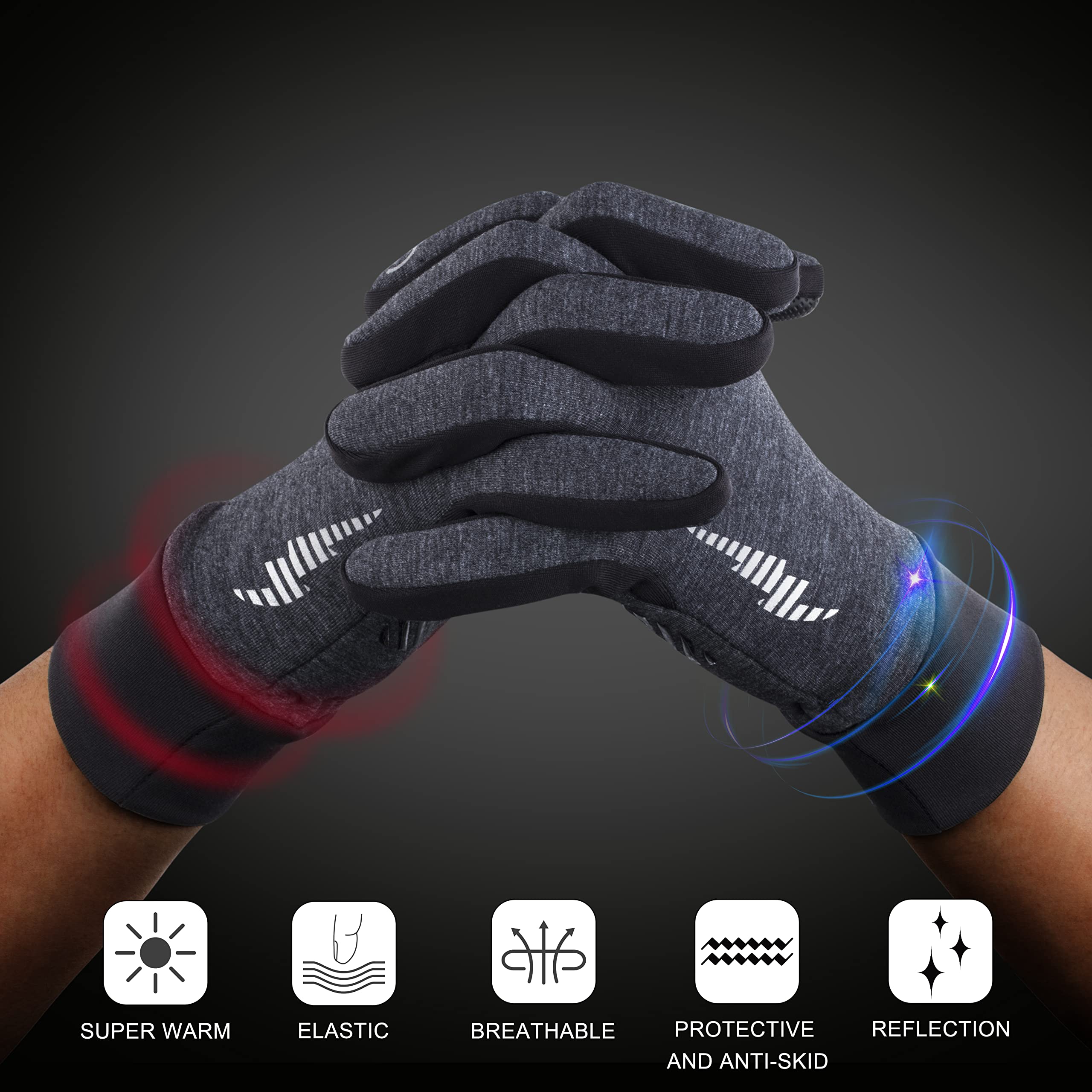 SIMARI Guanti termici invernali da uomo e donna, touch screen, antiscivolo, antivento, per guida, ciclismo, sci, lavoro, attività all'aperto SMRG102