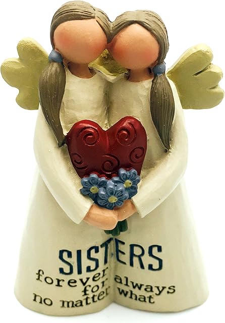 Beautiful Crafted Sisters Forever Angel Sentiment Decoration Gift
