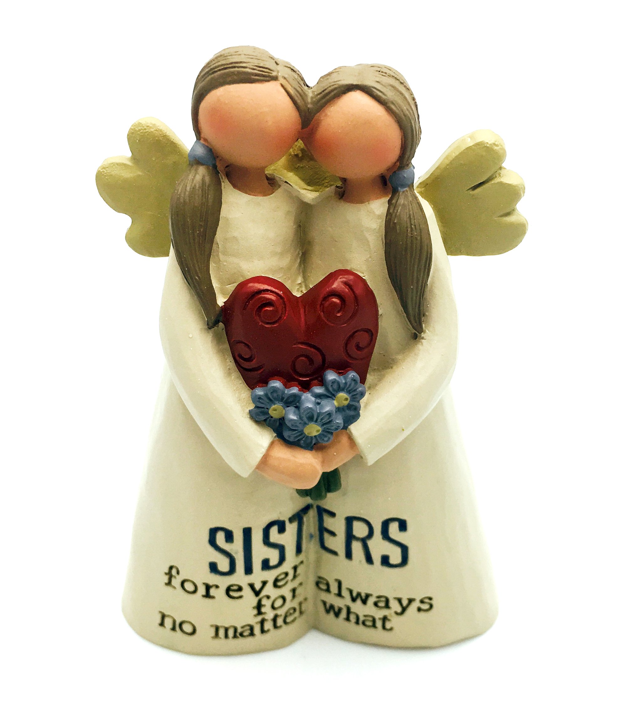 Ukgiftstoreonline Multicolor Beautifully Crafted Sisters Forever Angel Sentiment Decoration Gift