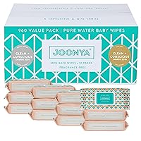 Vista 1 de JOONYA Toallitas para bebés sin perfume, toallitas húmedas a granel a base de plantas, sin fragancia, hipoalergénicas, no tóxicas y biodegradables