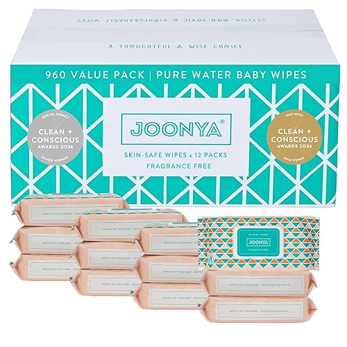 JOONYA Toallitas para bebés sin perfume, toallitas húmedas a granel a base de plantas, sin fragancia, hipoalergénicas, no tóxicas y biodegradables