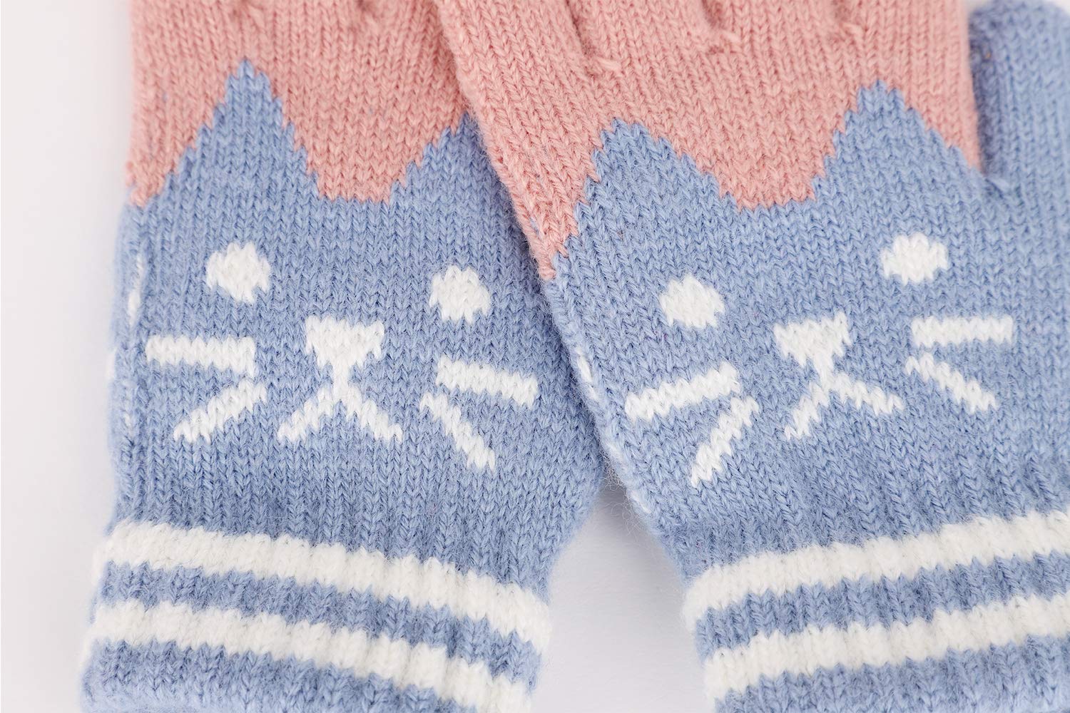Moufles Laine Femme Hiver – Gants Tricotés Épaiss Doublure Peluche – Anti-Vent Chauds – Ski, Moto, Shopping