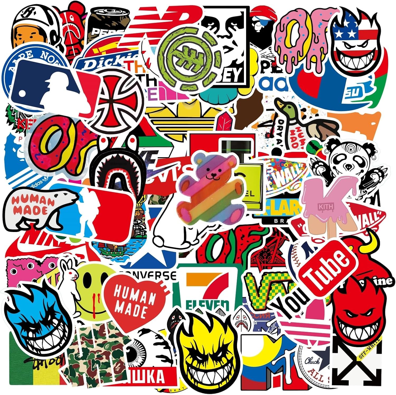Cool Brand Stickers for Adults,for Teenagers 101 Pack Decals for Laptop Computer Skateboard Water BottlesWaterproof Vinyl Stickers Pack for Laptop, Skateboard, Luggage