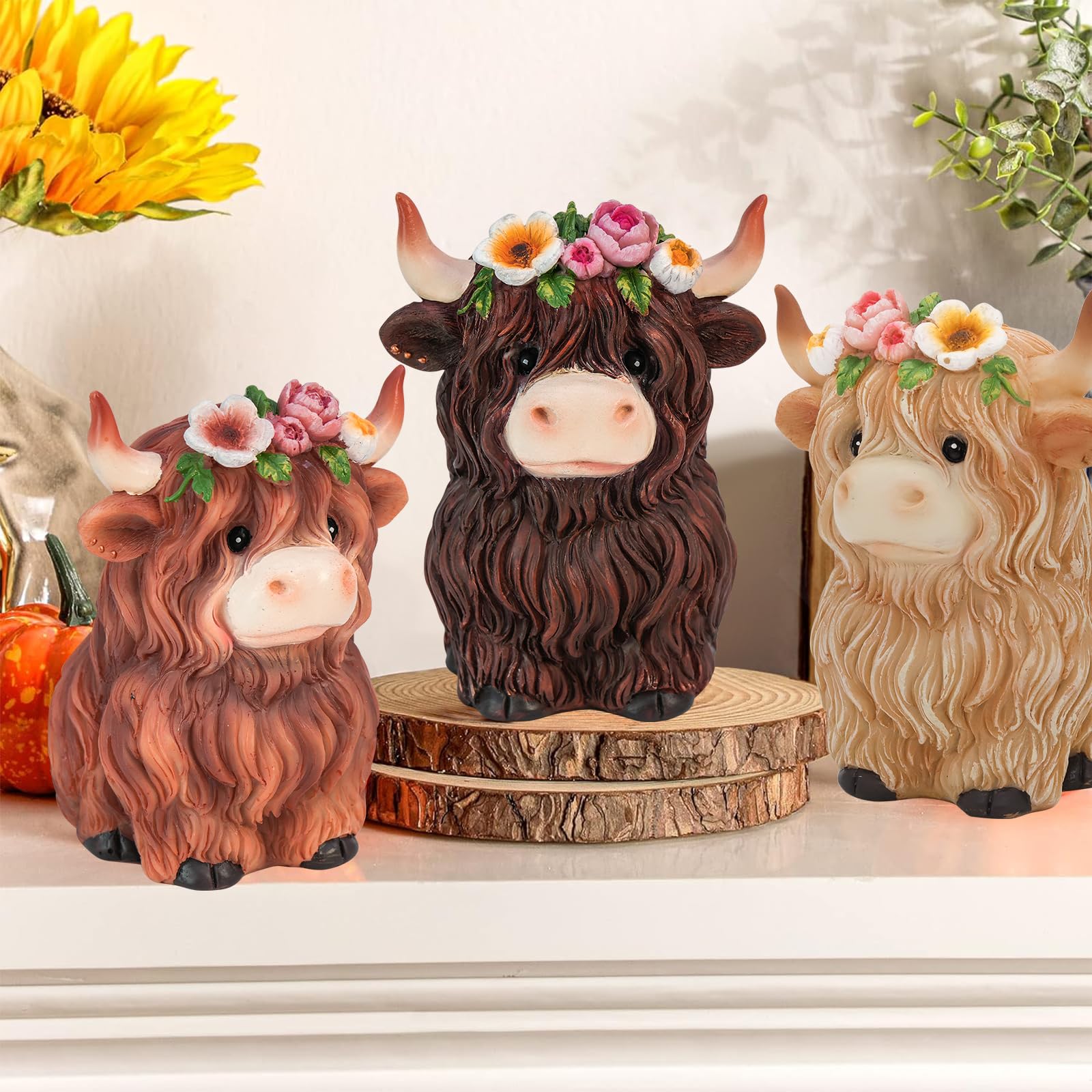 Amazon.com: nuvagiki Highland Cow Decor Set of 3, Spring  display picture 2