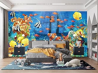 Fish Underwater World Wall Mural Wallpaper for Bedroom 98" x 71"(W x H)