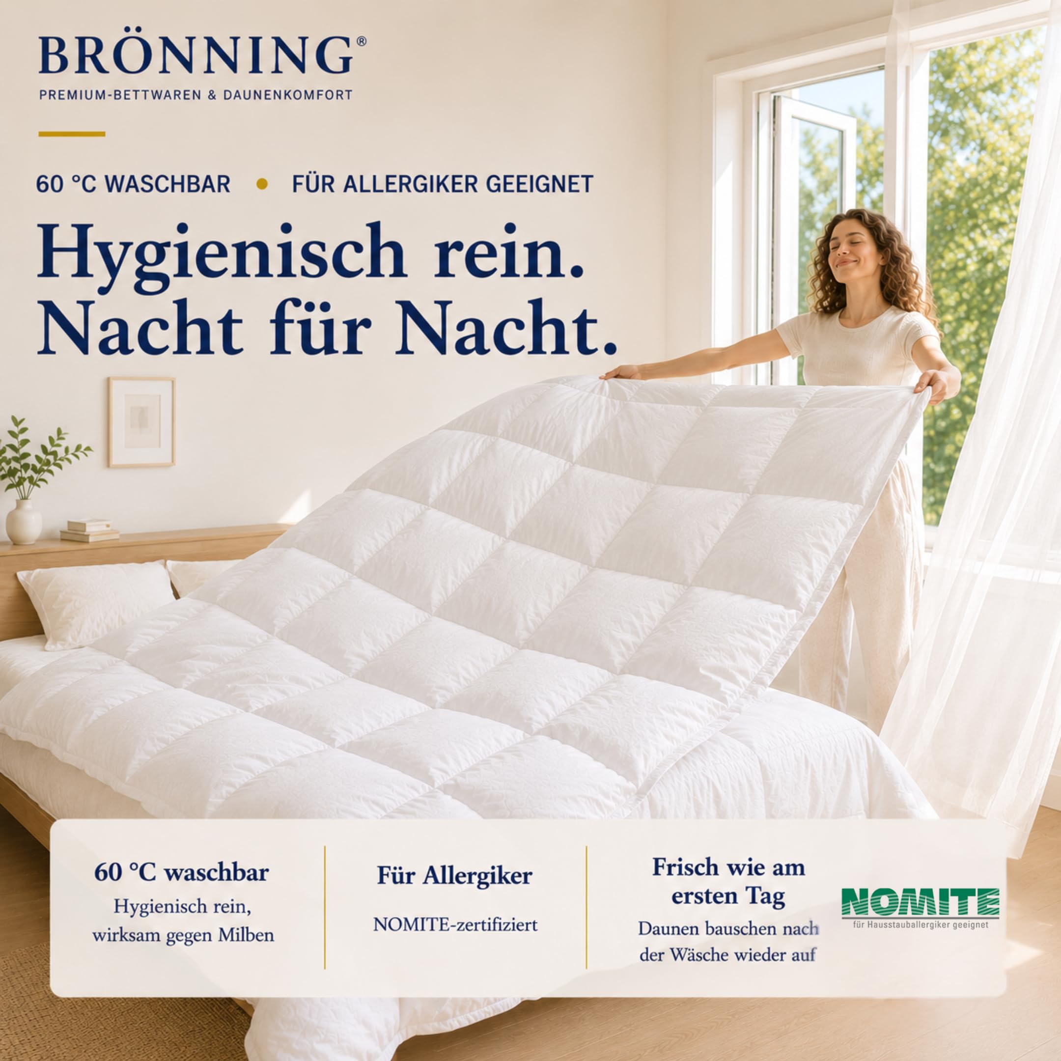 Bettdecke 220x240 Ganzjahr- 90% Daunen - Made in Germany Daunendecke