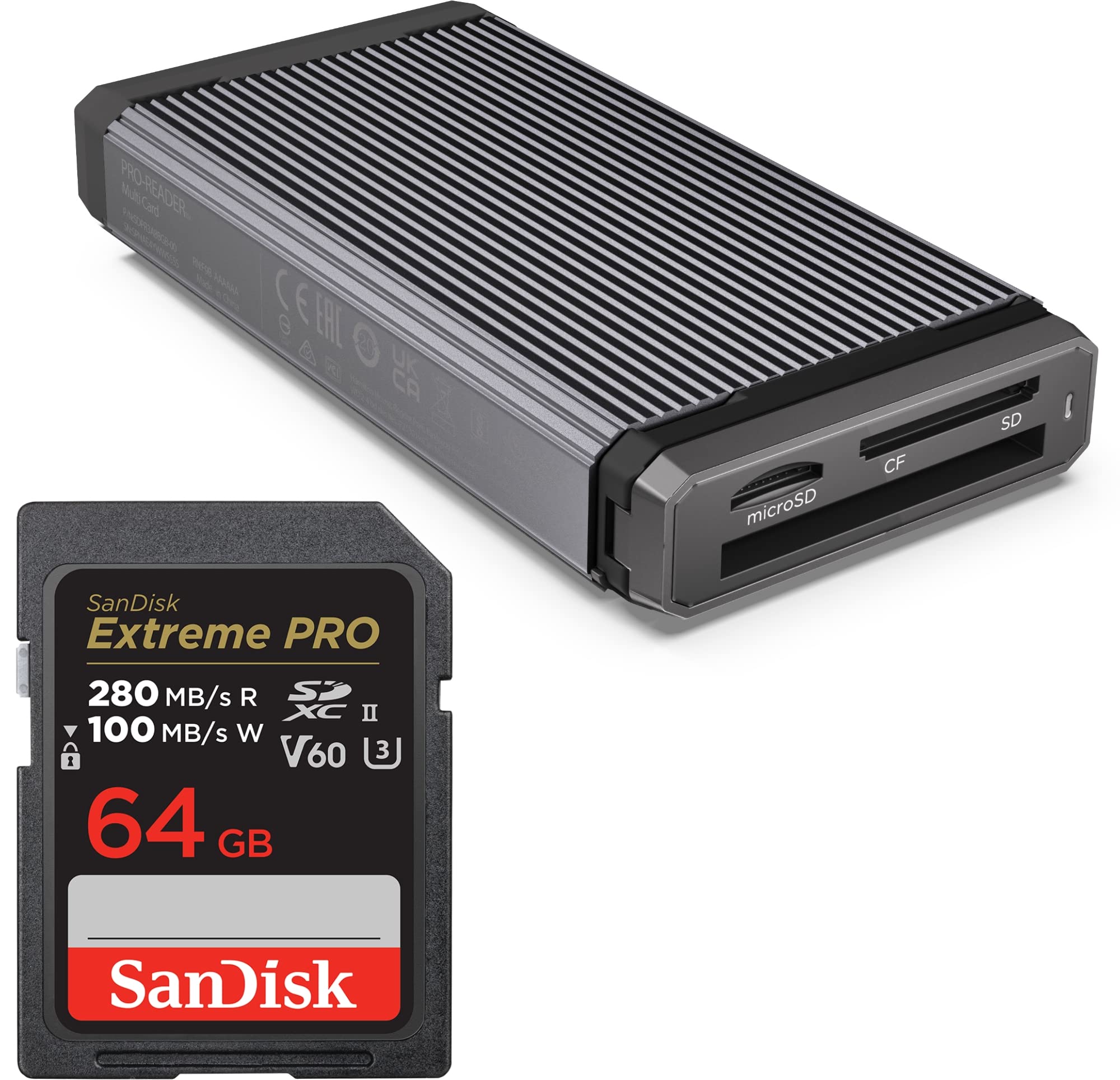 SanDisk 64GB Extreme PRO SDXC UHS-II Memory Card with SanDisk Professional  PRO-Reader Multi-Card – Multi-Slot High Performance Card Reader