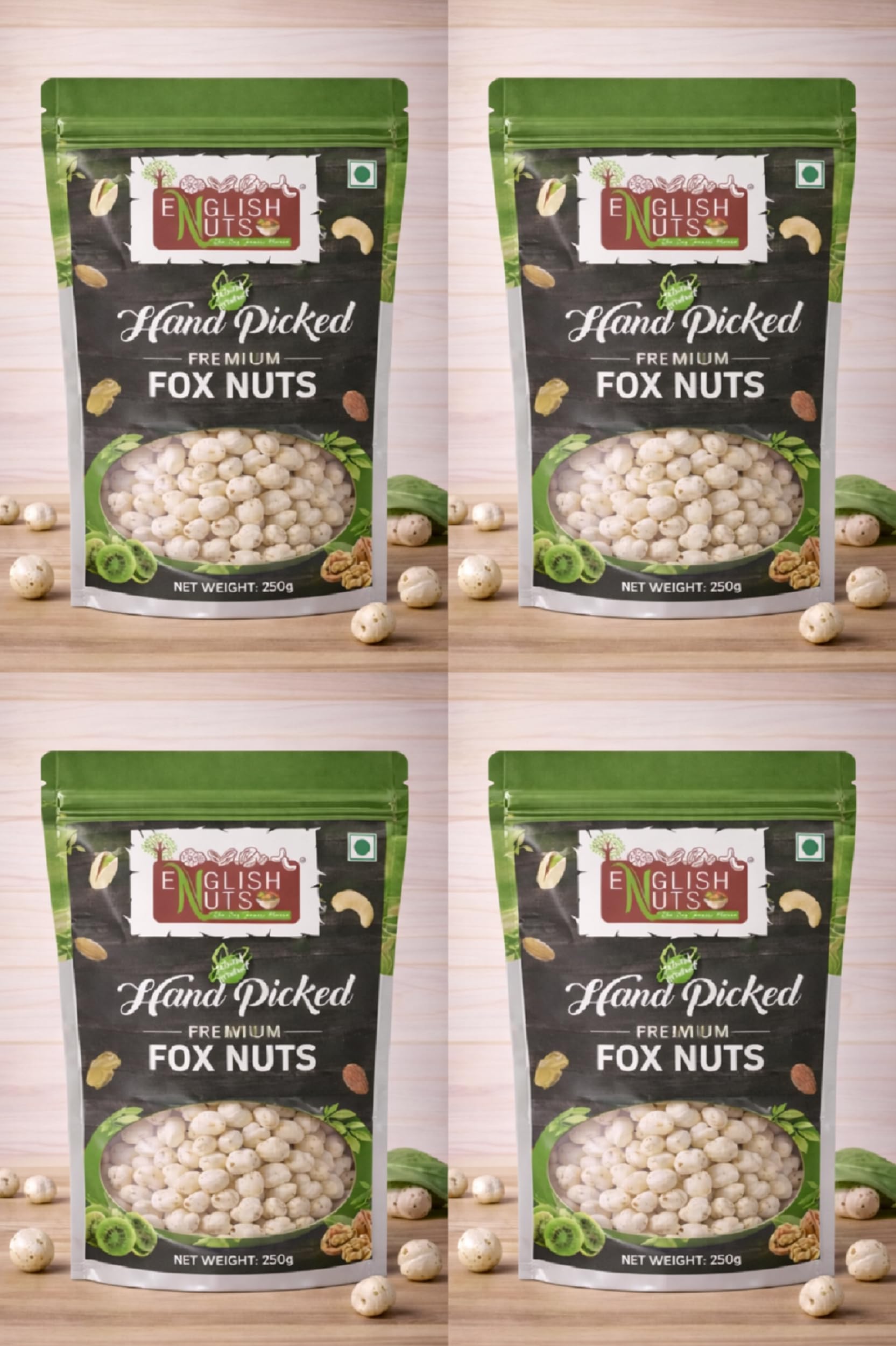 English Nuts, Natural High Protein Makhana, 1 Kg, Handpicked Foxnuts, Pack Of 4 X 250g-image-18