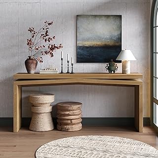 Crate Wood Console Table Plank and Be...