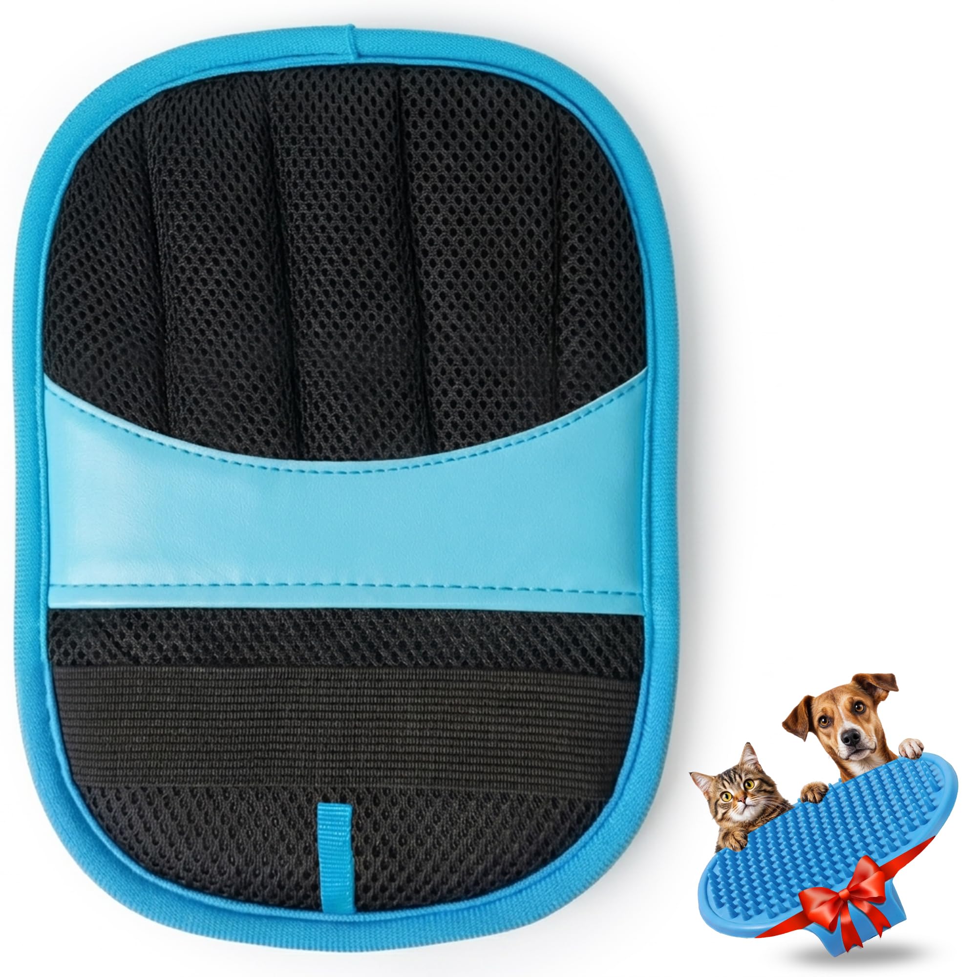 ️Quita Pelos Mascota,Manopla Quita Pelos Mascota Guante+Cepillo Rascador de Regalo Quita pelos Perro Gato, Removedor de Pelo Mascota, Guante Reutilizable .Uso Diario. (Azul)