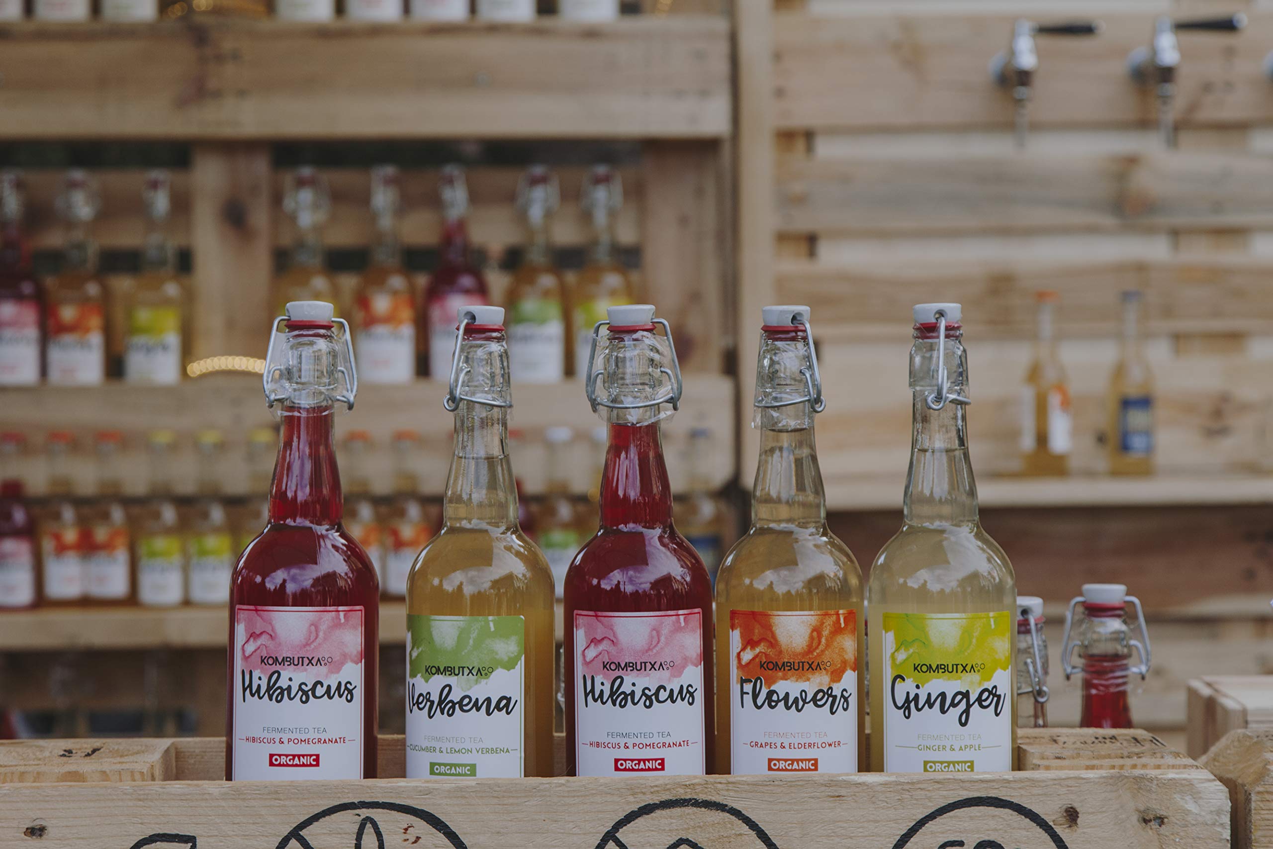 Mūn Ferments Té Kombucha Pack Natural 6x750ml - Bebida Ecológica Bio Fermentada Con Té Verde - Con Probióticos Naturales - Sin Azúcar Y Baja En Calorías - Libre de Gluten