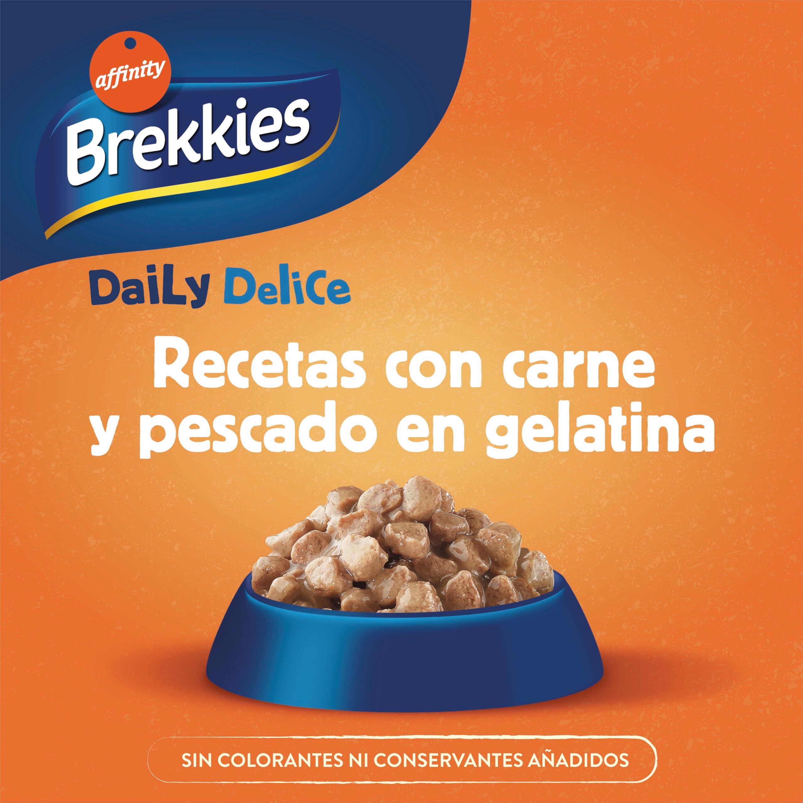 Brekkies Daily Delice Comida Húmeda para Gatos Bocaditos en gelatina (Pollo, Pavo, Salmón y Atún) - Jumbo Pack de 80 x 85g