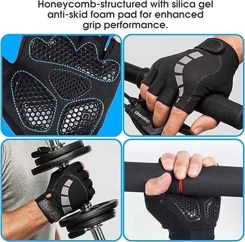 Miniatura 6 de Guantes de entrenamiento adecuados para hombres y mujeres, protección completa de la palma, guantes de ejercicio para levantamiento de pesas,