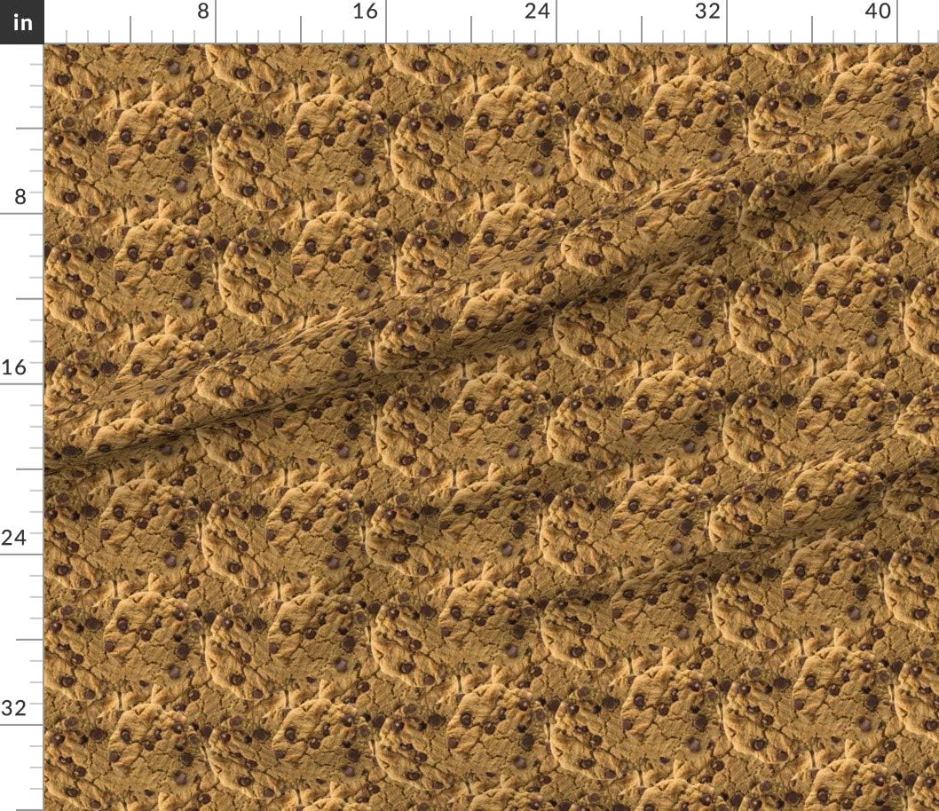 Spoonflower Fabric - Chocolate Cookie Cookies Kitchen Baking Sweet Food Printed on Petal Signature Cotton Fabric Fat Quarter - Sewing Quilting Apparel Crafts Decor