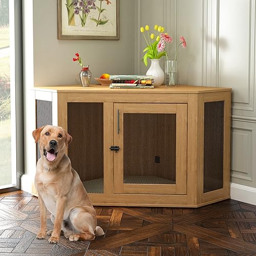 Miniatura 1 de Jaulas para perros grandes jaulas para perros muebles de perrera para interiores con cojín y puertas con cerradura jaula de esquina para perros