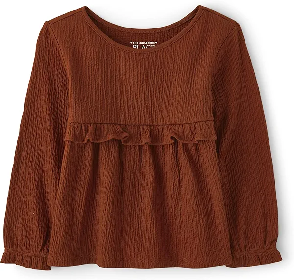 The Children's Place Girls' and Toddler Long Sleeve Everyday Casual Knit Shirt