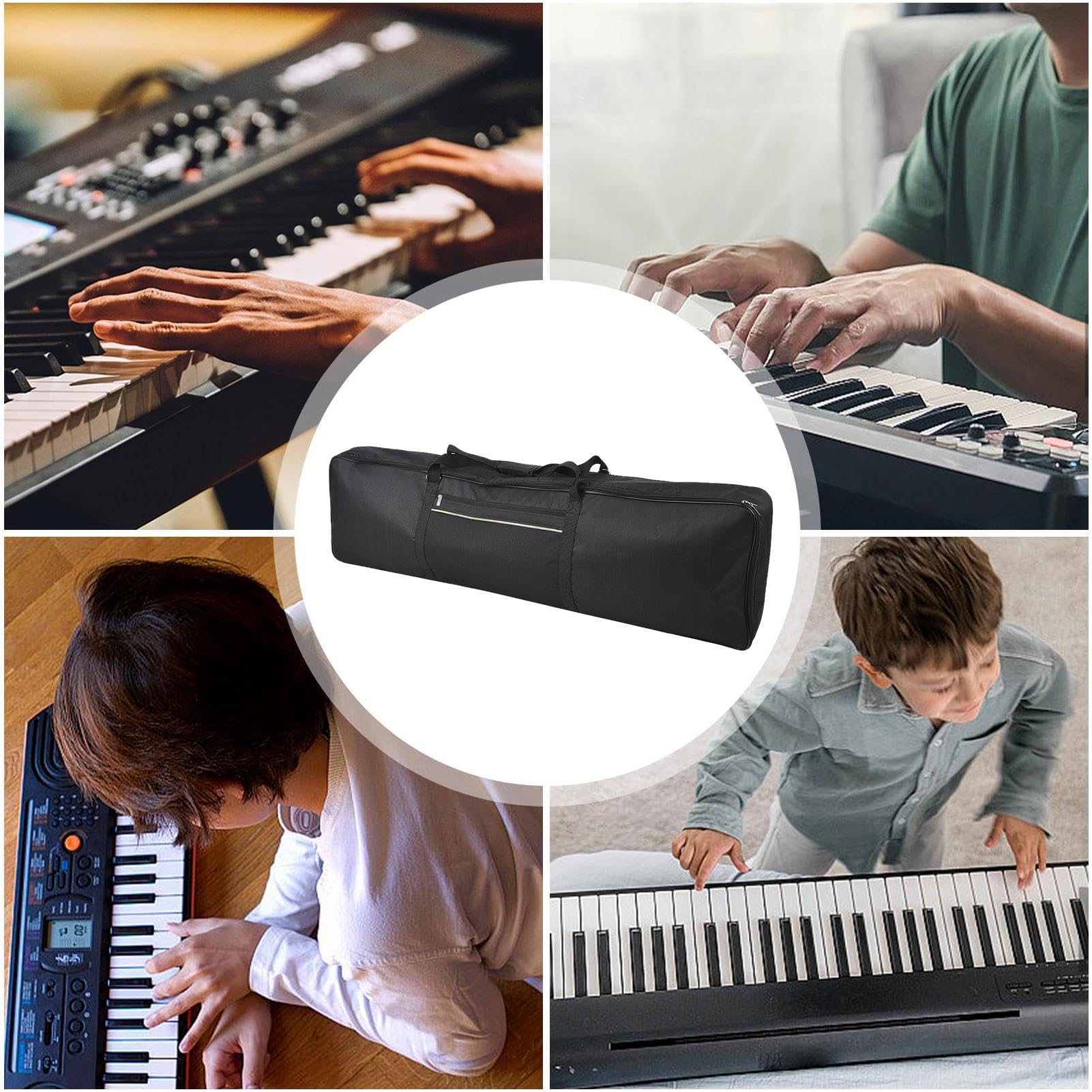Tragbare Keyboard-Tasche – Tasche für E-Piano, 88 Tasten, mit Griff, Anti-Drop, verdickte Tasche für Klavierinstrumente, 136 x 33 x 17 cm, Refer to , Unisex