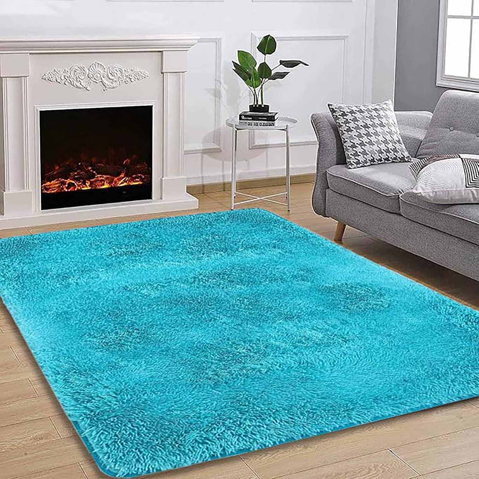 Tapis antidérapant bleu épais et durable de 130 x 320 cm pour maison