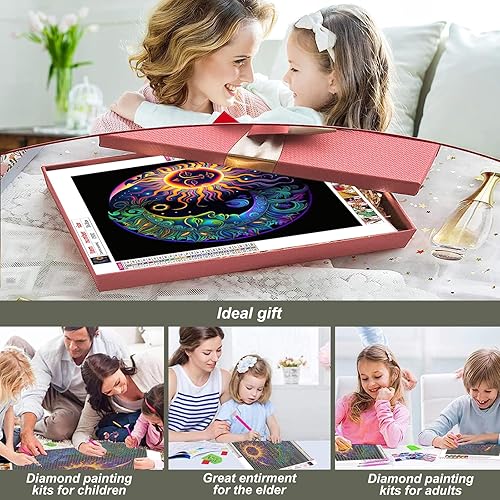 Miniatura 3 de Stalente Kits de pintura de diamantes para adultos, kits de arte de diamantes 5D para principiantes, pintura de diamante redonda para decoración de
