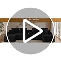 Flyida 127" U Shaped Cloud Couch Modular Sectional Sofa, Comfy Fluffy Corduroy Black Boneless Sectional Couches for Living Room, Modern Cloud Sofas with Cup Holders & USB Port, Black image 7