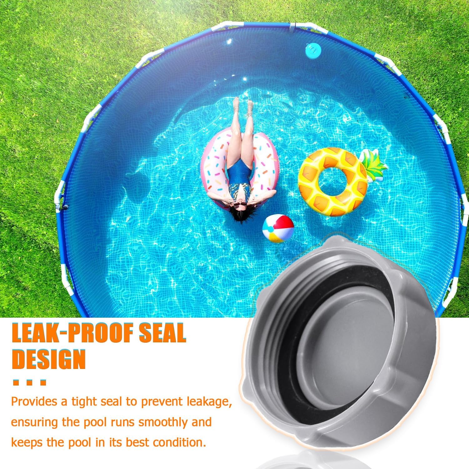 P01006 Replacement Drain Valve Cap for Coleman Swimming Pool Above Ground, Swimming Pool Drain Valve Cap, Grey Above Pool Heavy Duty Drain Cap (3 Pcs)
