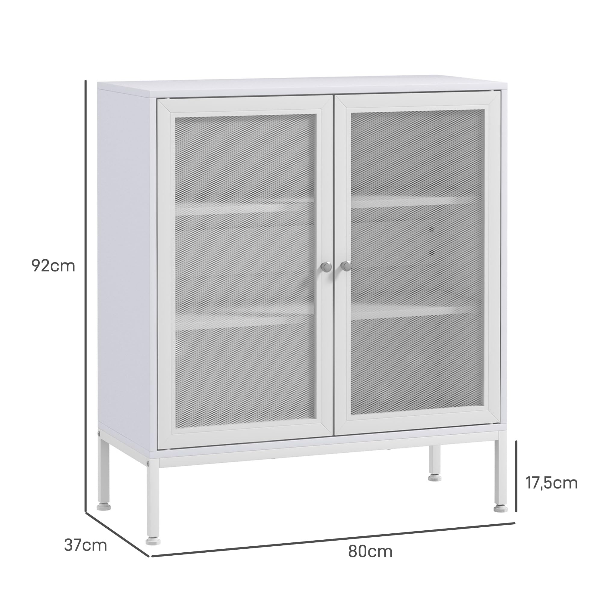 HOMCOM Bufet 2 Drzwi Kuchenny Nowoczesny 80x37x92 cm Biały