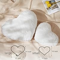 Vista 3 de YRXRUS Almohadas de corazón, almohada en forma de corazón, almohada blanca con forma de corazón para regalos, almohadas con forma para ella, niños
