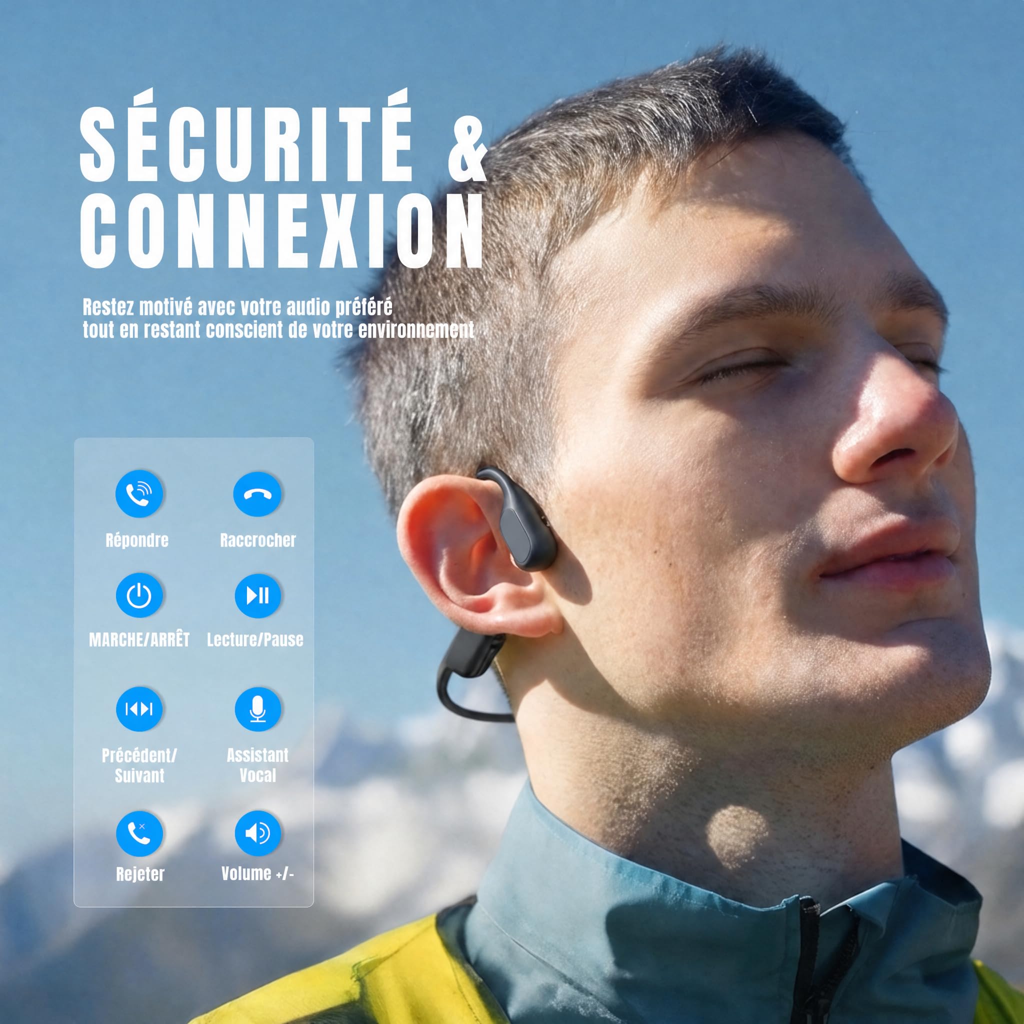 Conduction Osseuse,Écouteur Natation À Bluetooth 6.0, Étanches IPX8 Écouteurs Sans Fil, MP3 avec mémoire intégrée de 32 Go Lecteur MP3 Intégré 8 Heures de Jeu,Ecouteur Natation sans,Sportif Noir