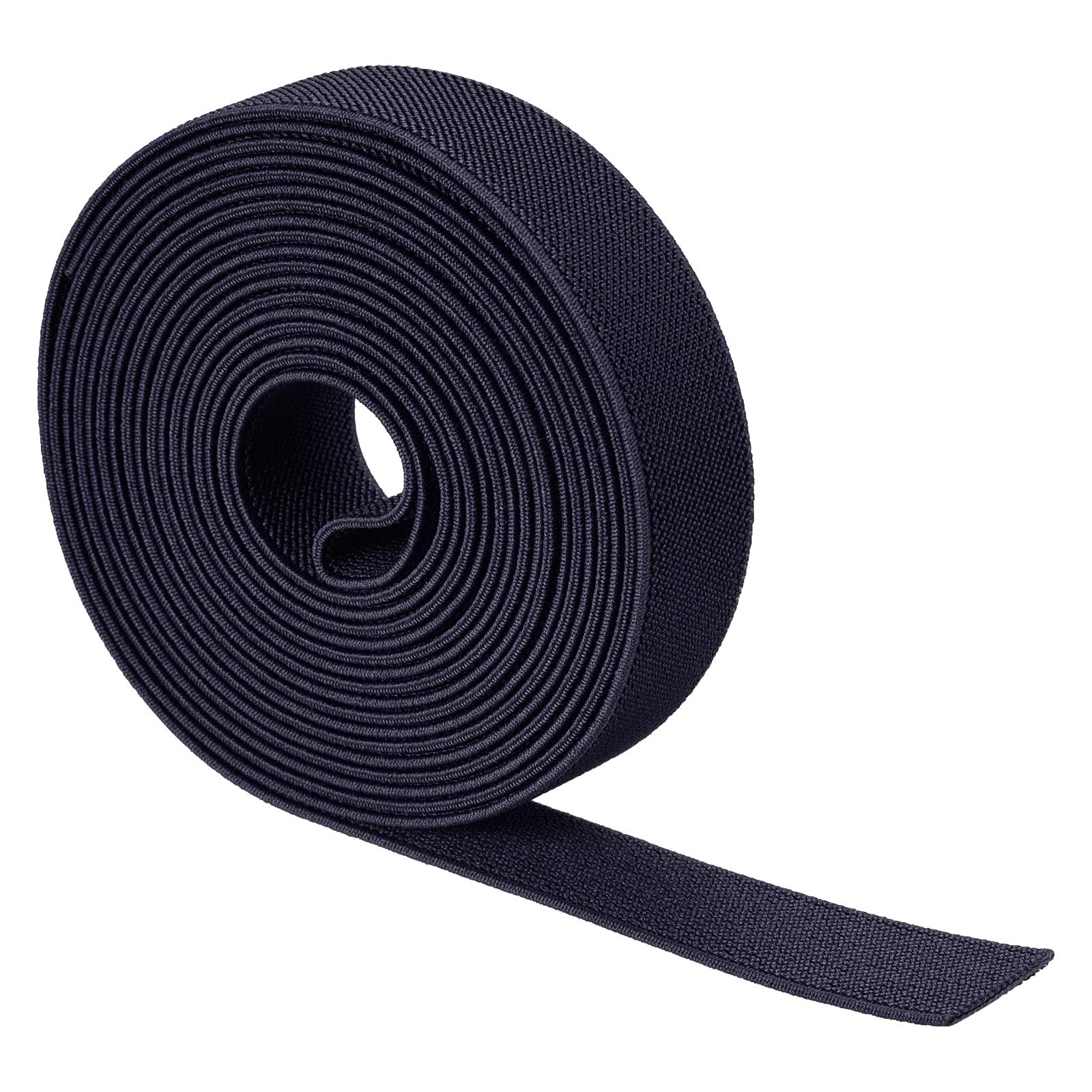 MACHSWON Elastic Bands for Sewing Navy Blue 1 inch 4 Yard High Elasticity Knit Twill 2.5cm Width Double-Side Spool Sewing Band for Waistbands Pants Clothes and Crafts DIY