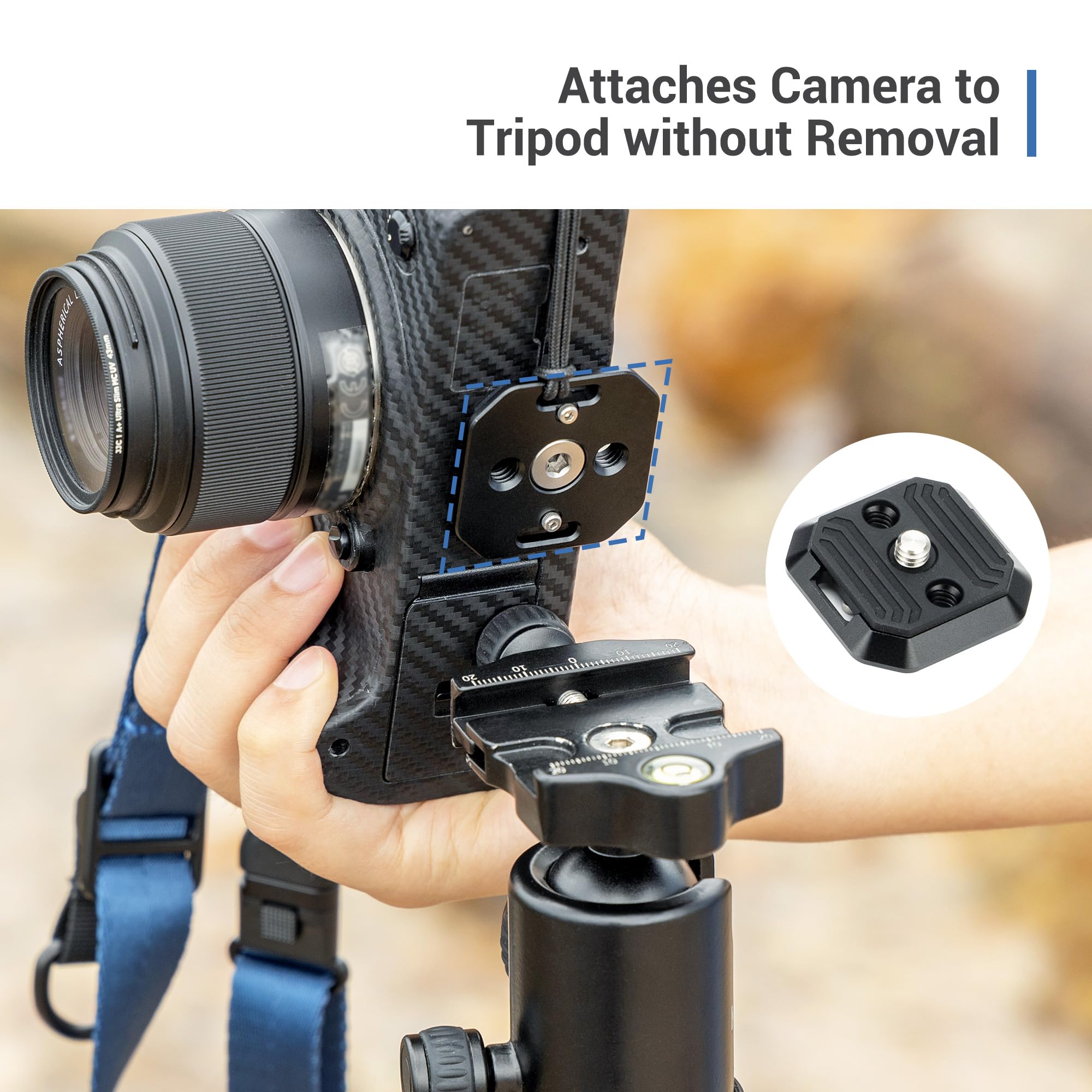 JJC Cinghia universale per fotocamera a sgancio rapido [versione aggiornata di classe] tracolla regolabile per fotocamera + piastra Arac Swiss a sgancio rapido per fotocamere Canon, Nikon, Sony,