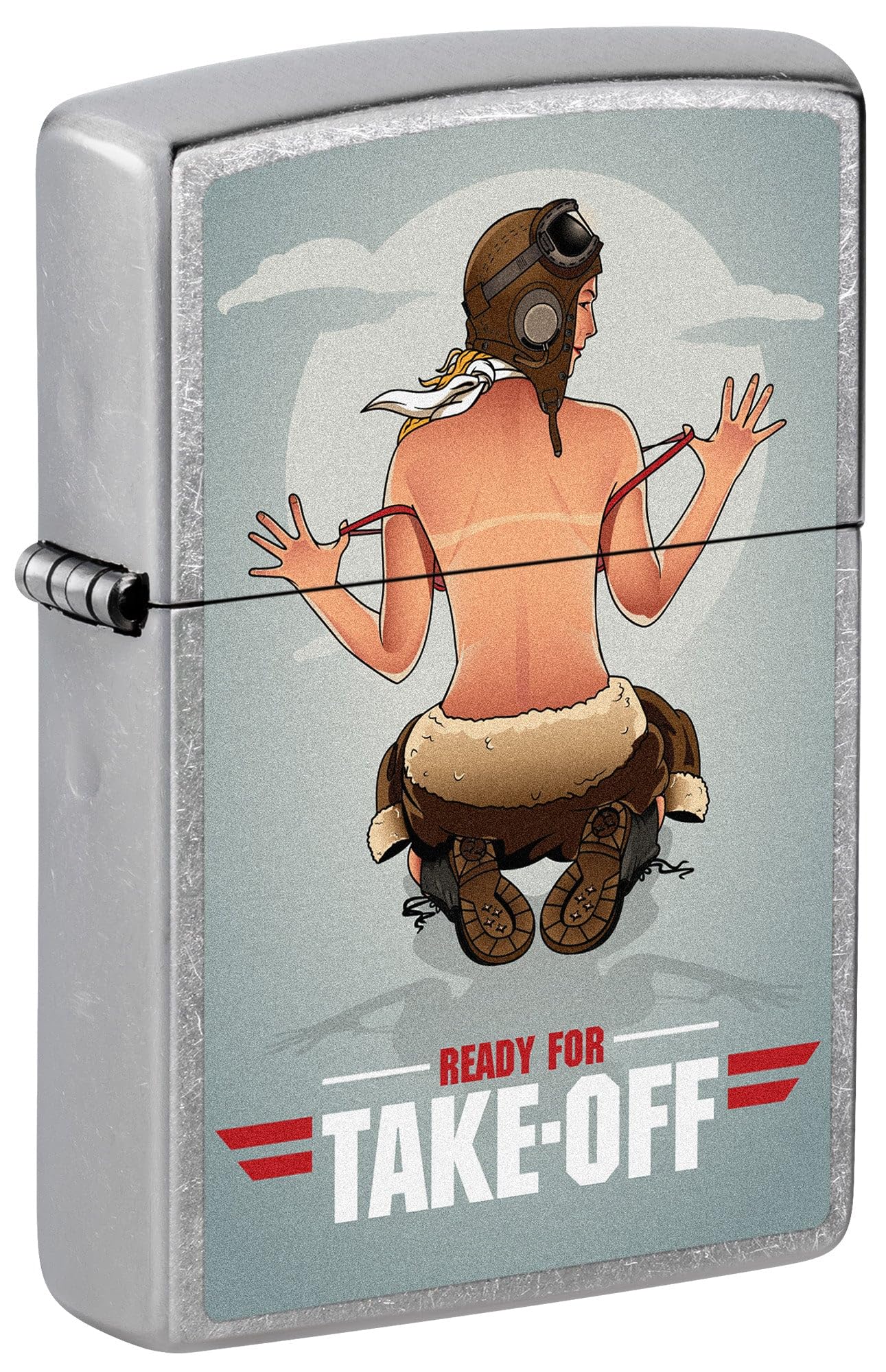 Zippo Lighter: Pin-up Girl, Ready for Take-Off - Street Chrome 81641-image-32