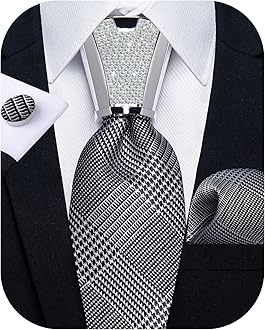 DiBanGu Paisley Tie and Pocket Square Classic Men's Woven Necktie, Handkerchief and Clip Sets