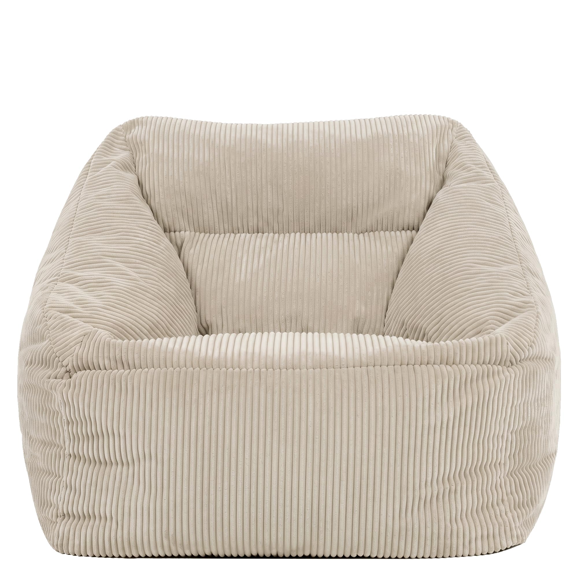 icon Natalia Cord Bean Bag Chair, Beige, Large Adult Bean Bag with Filling Included, Comfy Chair, Armchair, Living Room, Living Room Furniture, Bedroom Furniture