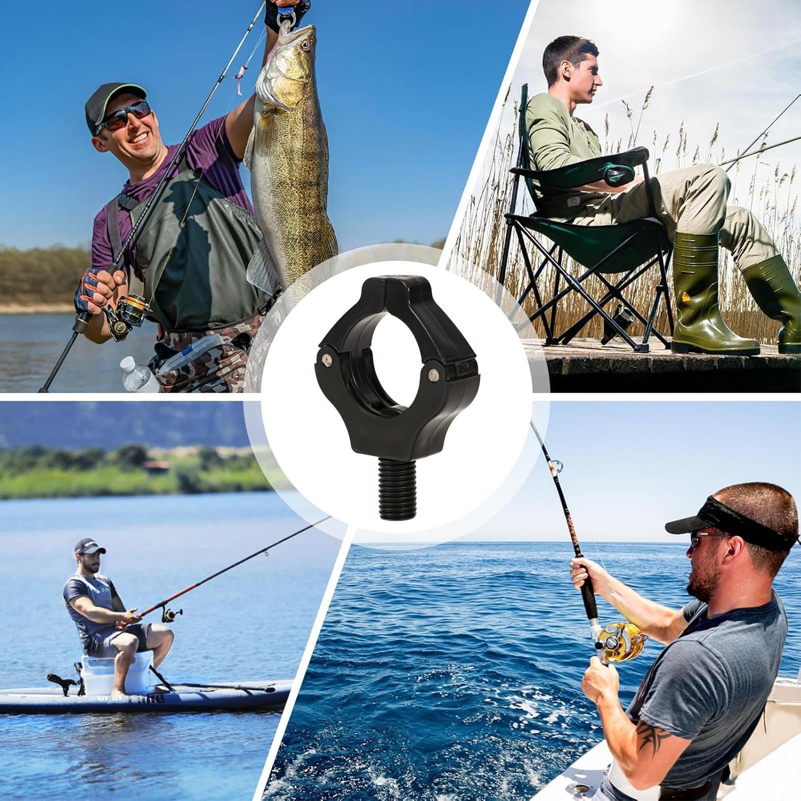 Lot De 2 Supports De Canne à Pêche Magnétiques - Réglage Automatique, Verrouillage Sécurisé, Pour Carpe Et Pêche En Banc