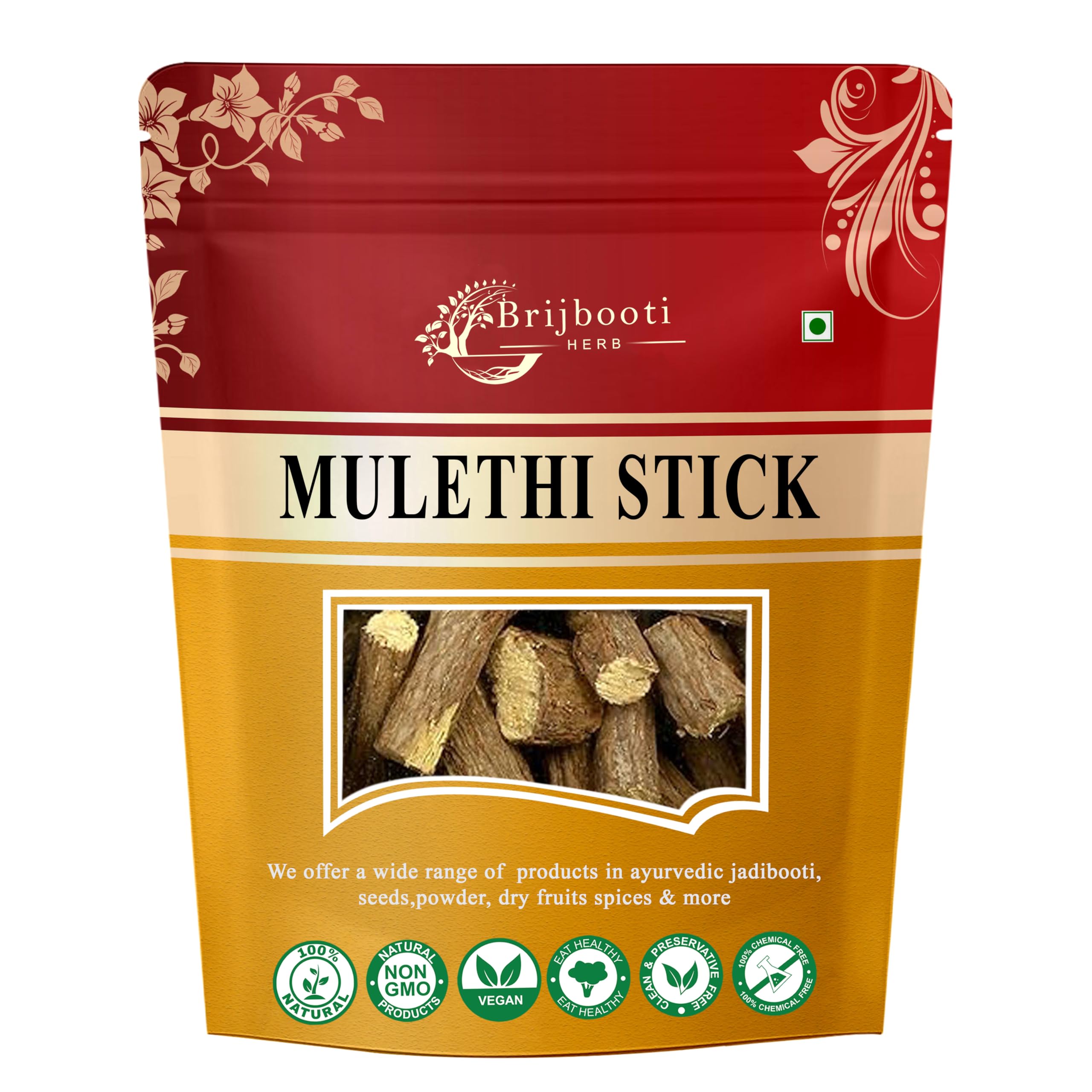 Mulethi Yastimadhu Licorica Sticks, Natural, Mulethi 200 gram (BMKB-103)