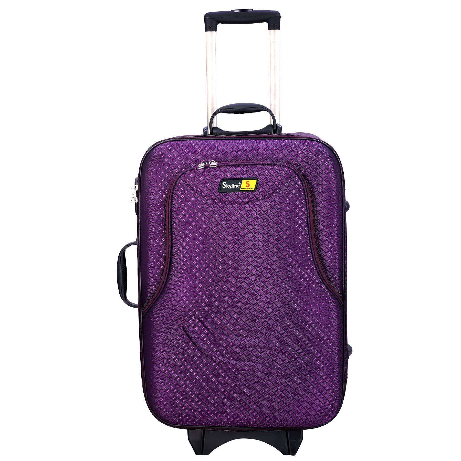 Skyline22 Inch Travel Trolley Bag/Suitcase Bag Number Lock with 2 Wheels for Men and Women-Purple
