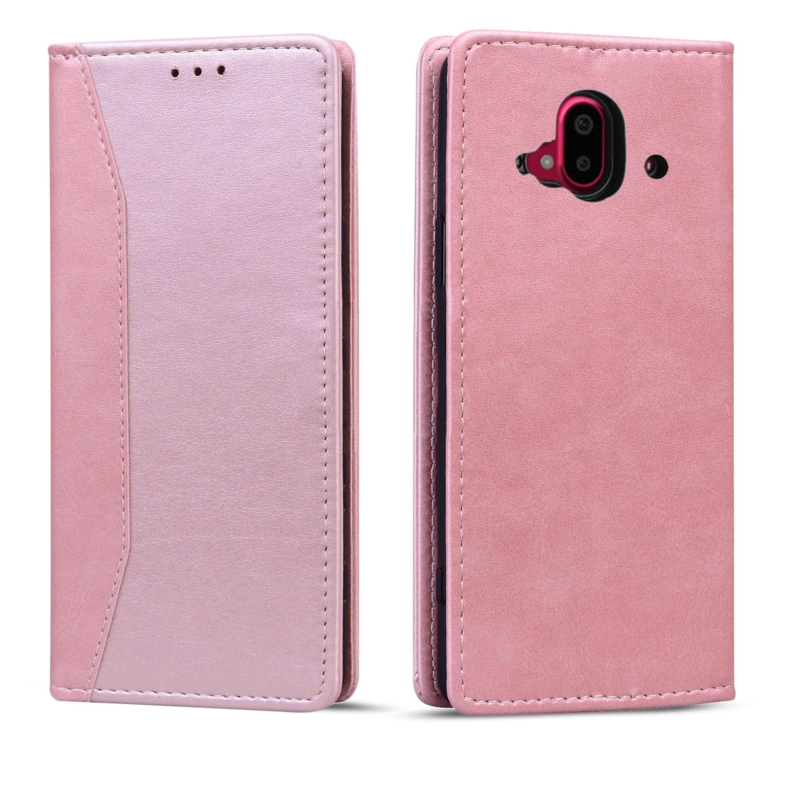 Torske らくらくスマートフォン F-52B スマホケース Easy Phone F-52B ケース らくらくホンF-52B カバー 内蔵マグネット開閉式 ベルトなし カードポケット 防水 折り畳み式 横置き機能 便利 らくらくフォン ケース f52b ケース らくらくスマートフォン F-52B ケース 手帳型 Fujitsu F-52B用 携帯ケース (ピンク)