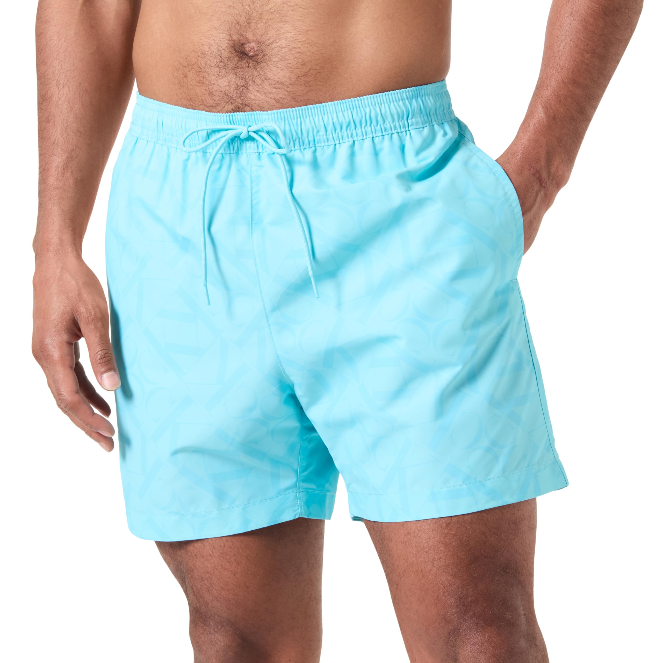 Calvin Klein Bañador Hombre Medium Drawstring Print con Bolsillo Trasero