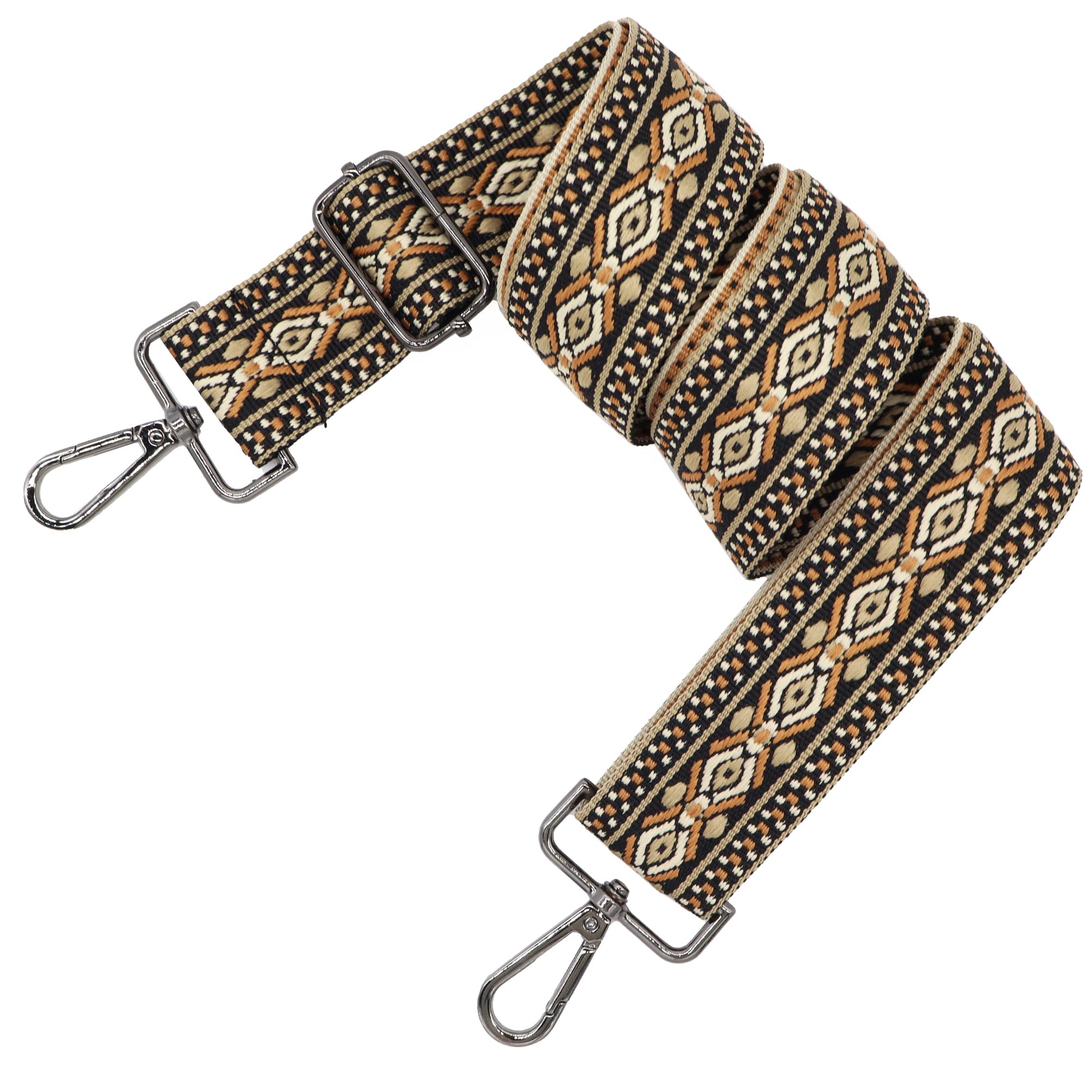 LEMEDE Purse Strap Adjustable Replacement Crossbody Bag Straps Retro Jacquard Embroidery Shoulder Straps for Shoulder Bag