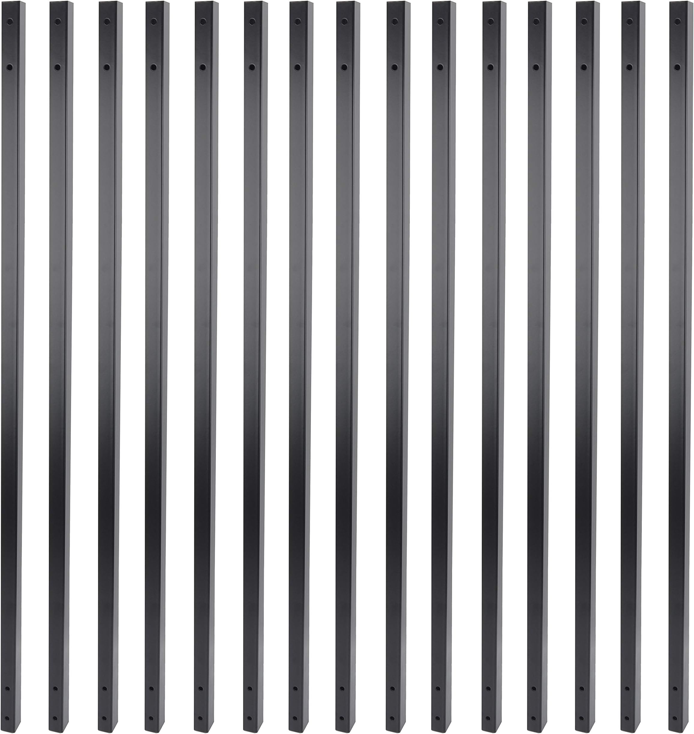 Myard 42 Inches Estate Hollow Square Iron Deck Balusters Furniture with Screws for Facemount Decking Railing Porch Fence Staircase Banister Balustrade(25-Pack, Matte Black)