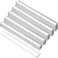 Vista 1 de Zonon 100 reglas métricas rectas flexibles de plástico transparente de 12 pulgadas con centímetros y pulgadas, herramienta de medición de dibujo