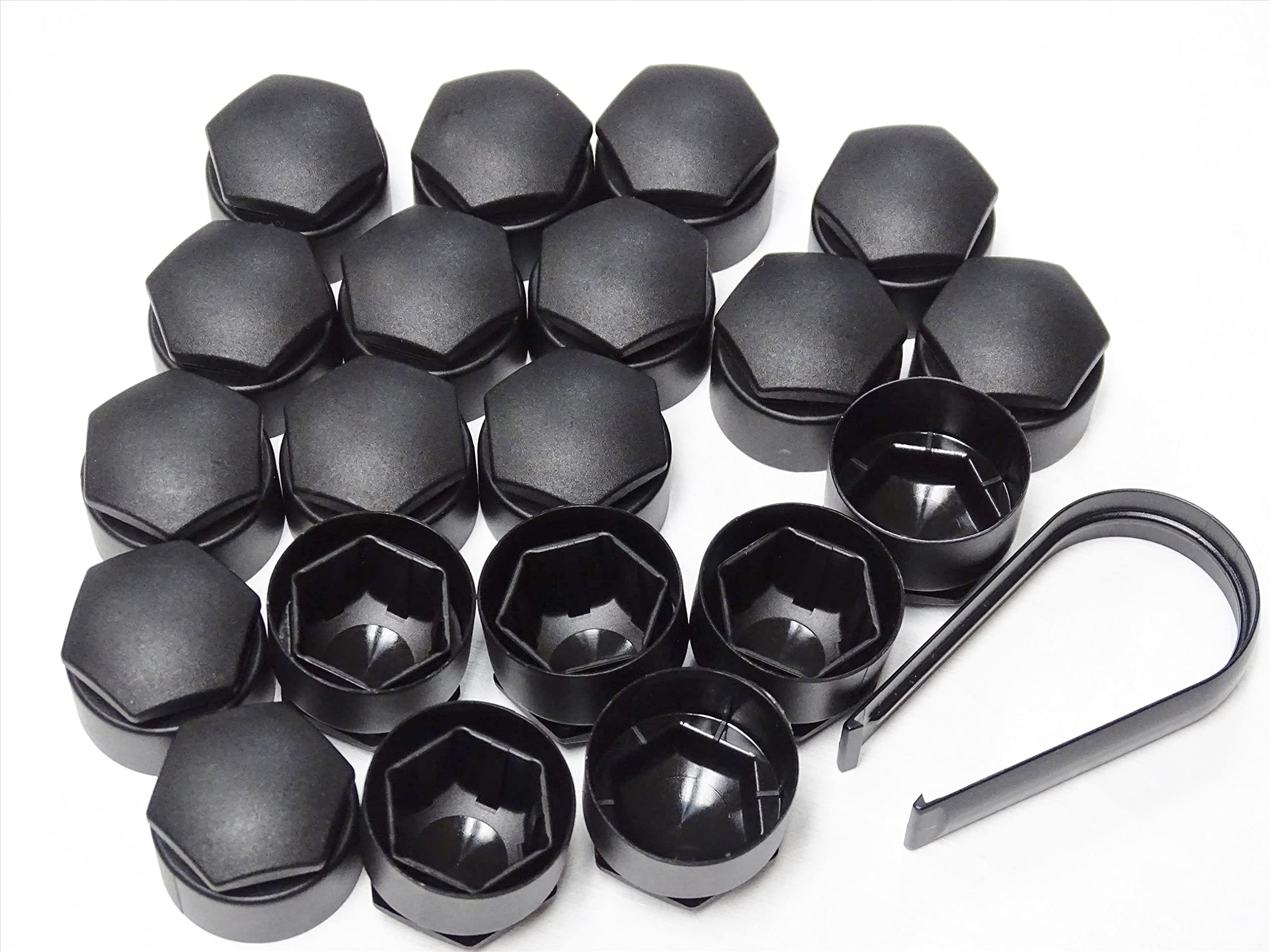 Runde Radmutternabdeckungen für Audi A1 A3 A4 A5 A6 A7 A8 TT Q3 Q5 Q7 17 mm (schwarz matt)