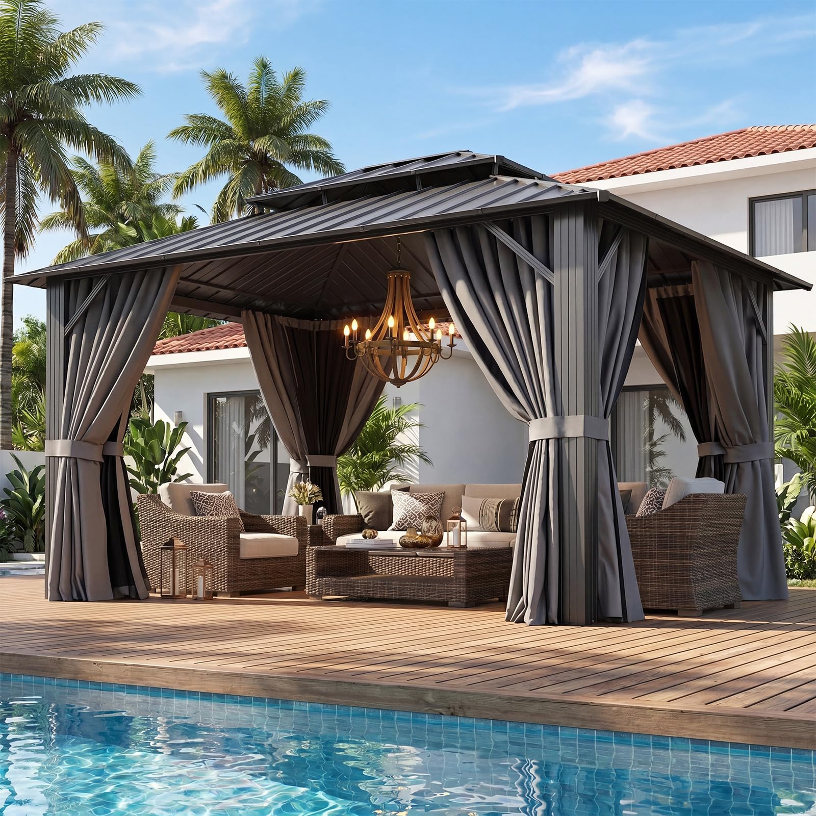 Aoxun 10x12 Hardtop Gazebo
